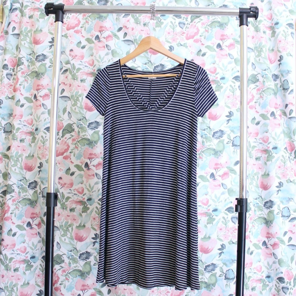 striped t-shirt dress